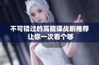 不可错过的高能谍战剧推荐 让你一次看个够