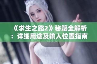 《求生之路2》秘籍全解析：详细用途及输入位置指南