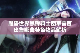魔兽世界黑锋骑士团军需官出售哪些特色物品解析
