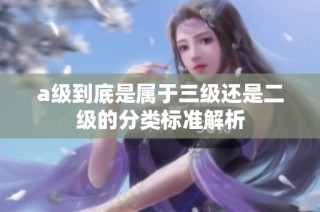 a级到底是属于三级还是二级的分类标准解析