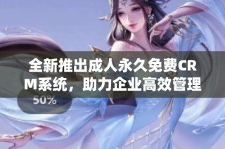 全新推出成人永久免费CRM系统，助力企业高效管理客户关系