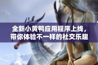 全新小黄鸭应用程序上线，带你体验不一样的社交乐趣与服务
