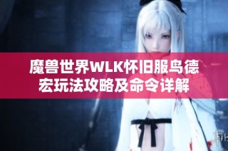 魔兽世界WLK怀旧服鸟德宏玩法攻略及命令详解