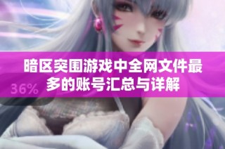 暗区突围游戏中全网文件最多的账号汇总与详解