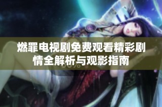 燃罪电视剧免费观看精彩剧情全解析与观影指南
