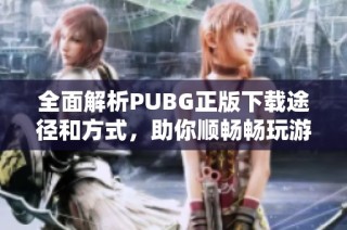 全面解析PUBG正版下载途径和方式，助你顺畅畅玩游戏