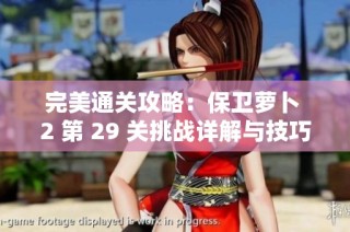 完美通关攻略：保卫萝卜 2 第 29 关挑战详解与技巧分享