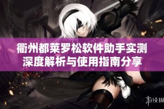 衢州都莱罗松软件助手实测深度解析与使用指南分享