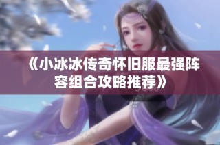 《小冰冰传奇怀旧服最强阵容组合攻略推荐》
