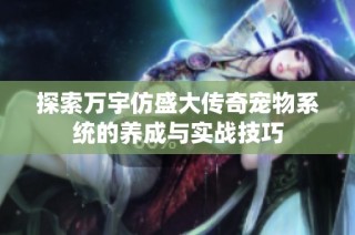 探索万宇仿盛大传奇宠物系统的养成与实战技巧