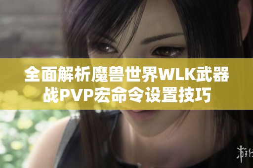 全面解析魔兽世界WLK武器战PVP宏命令设置技巧