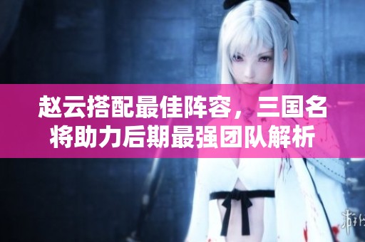 赵云搭配最佳阵容，三国名将助力后期最强团队解析