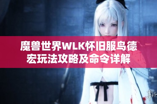 魔兽世界WLK怀旧服鸟德宏玩法攻略及命令详解
