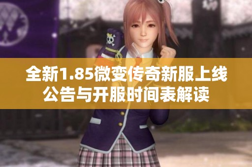 全新1.85微变传奇新服上线公告与开服时间表解读