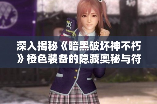 深入揭秘《暗黑破坏神不朽》橙色装备的隐藏奥秘与符文解析
