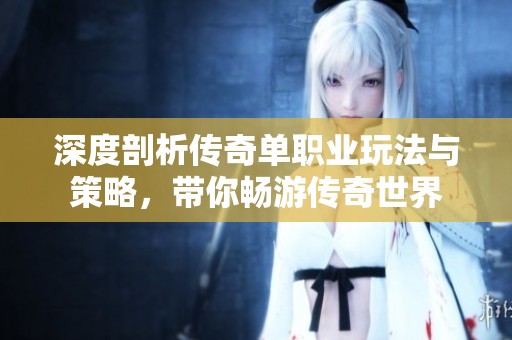 深度剖析传奇单职业玩法与策略，带你畅游传奇世界