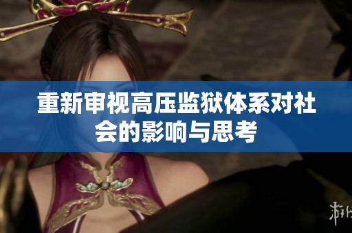 重新审视高压监狱体系对社会的影响与思考