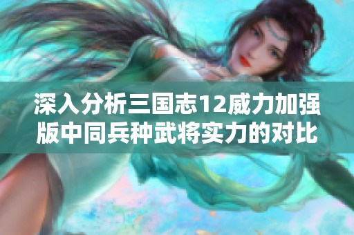 深入分析三国志12威力加强版中同兵种武将实力的对比与评估