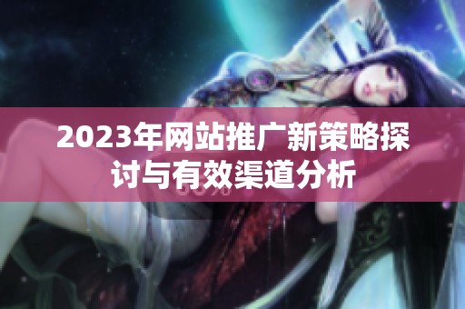 2023年网站推广新策略探讨与有效渠道分析