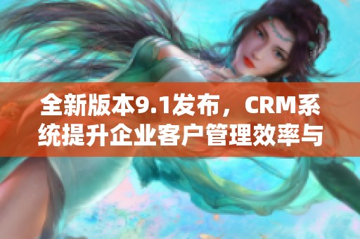 全新版本9.1发布，CRM系统提升企业客户管理效率与体验