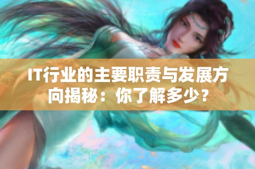IT行业的主要职责与发展方向揭秘：你了解多少？