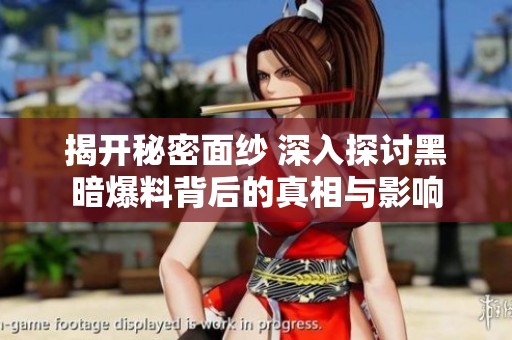 揭开秘密面纱 深入探讨黑暗爆料背后的真相与影响
