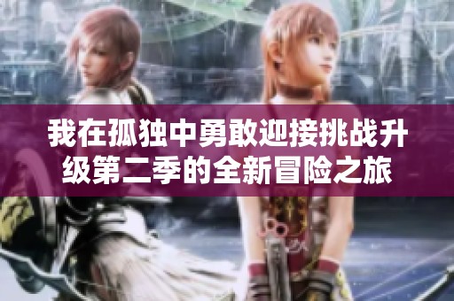 我在孤独中勇敢迎接挑战升级第二季的全新冒险之旅