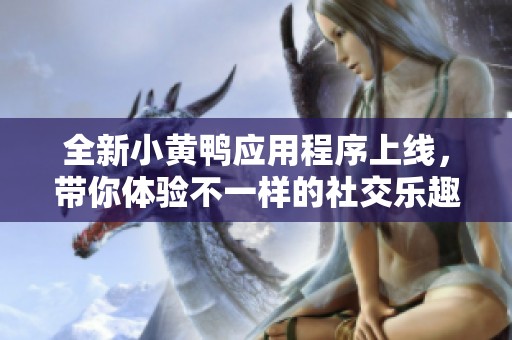 全新小黄鸭应用程序上线，带你体验不一样的社交乐趣与服务