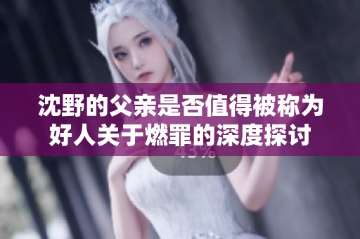 沈野的父亲是否值得被称为好人关于燃罪的深度探讨